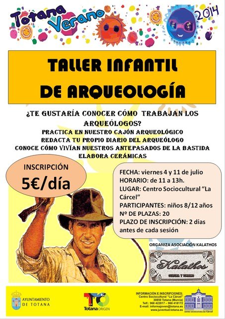 La Asociación Kalathos organiza dos actividades dentro del programa 'Totana Verano 2014'