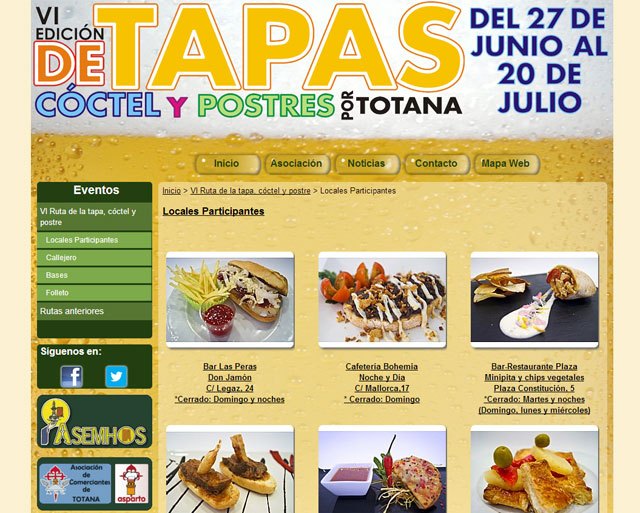 Ya está en marcha la VI ruta de la tapa, cóctel y postres por Totana