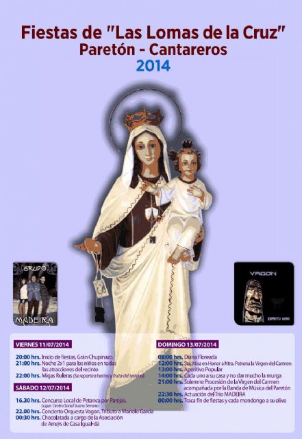 Las fiestas de las Lomas de la Cruz de El Paretón-Cantareros se celebran este fin de semana en honor a la virgen del Carmen