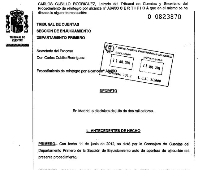 'El Tribunal de Cuentas ratifica la condena por alcance contable a toda la Corporación Municipal de Totana de la legislatura 1995-1999'