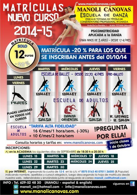 La Escuela de Danza 'Manoli Cánovas' inaugura nuevas instalaciones y amplía sus actividades de cara al nuevo curso
