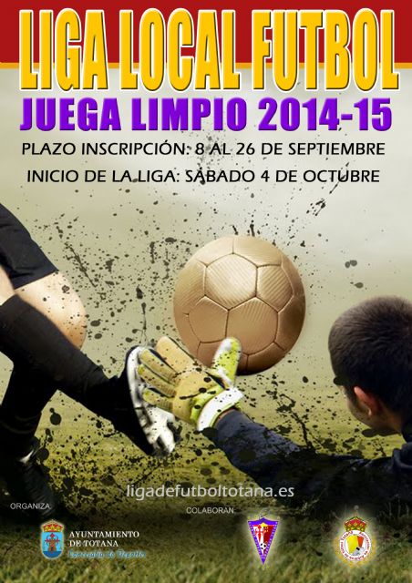 El próximo viernes, día 26, finaliza el plazo para la inscripción de los equipos en la Liga de Fútbol 'Juega Limpio