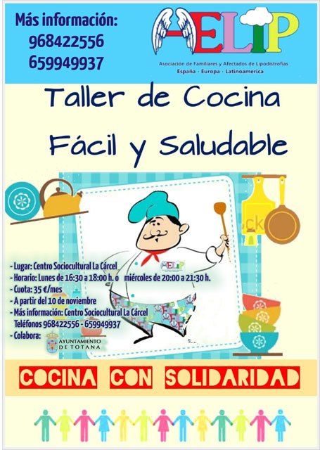 AELIP organiza con carácter solidario un taller de cocina 'Fácil y saludable'