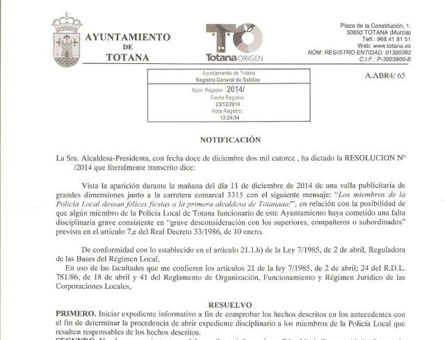 Resolución donde se decreta iniciar expediente con finalidad sancionadora.
