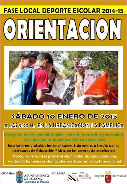 La Concejalía de Deportes organiza mañana la Fase Local de Orientación de Deporte Escolar