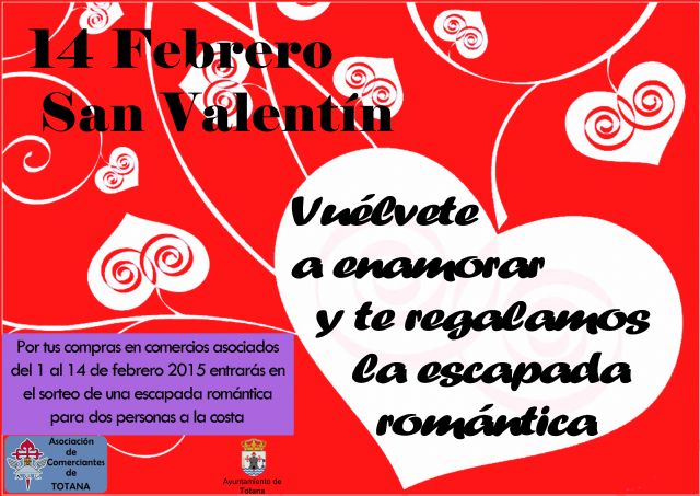 Presentación sorteo escapada romántica por las compras realizadas del 1 al 14 de febrero en comercios asociados