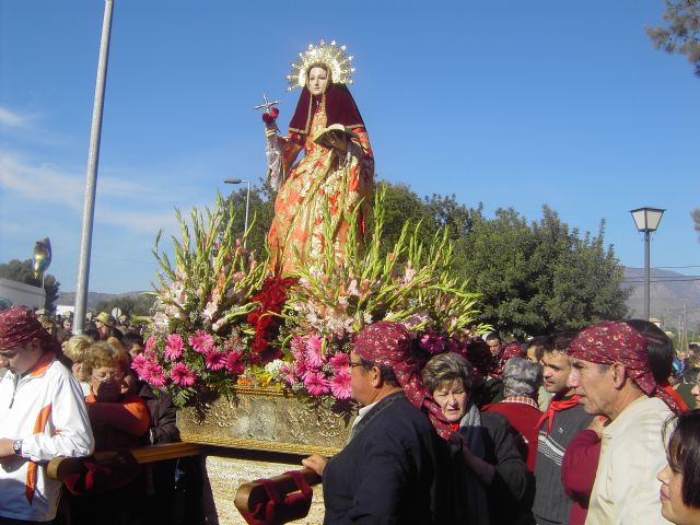 La imagen de la Patrona Santa Eulalia será trasladada de forma extraordinaria el domingo, día 12 de abril, tras la restauración del retablo de su santuario