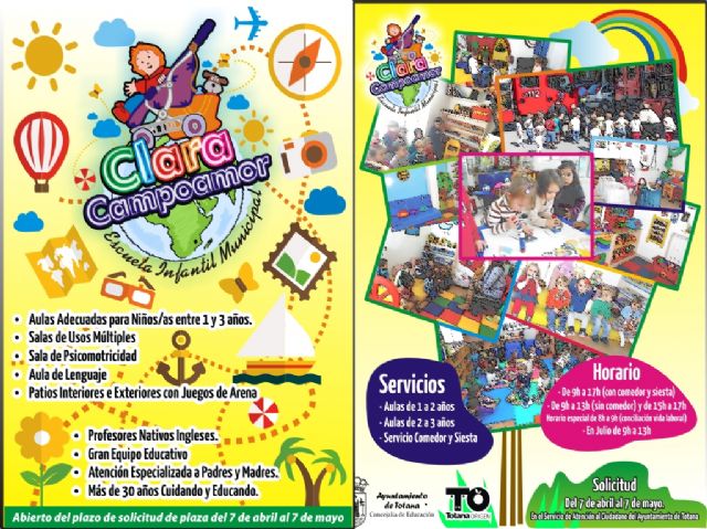 Continúa abierto el plazo de admisión para la Escuela Infantil Clara Campoamor