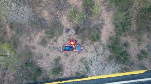 Rescatan a un senderista herido en Sierra del Cabezo Gordo, en Totana