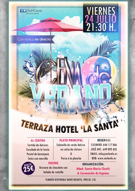 La Hermandad de Santa María Cleofé y Coronación de Espinas organiza su tradicional Cena de Verano