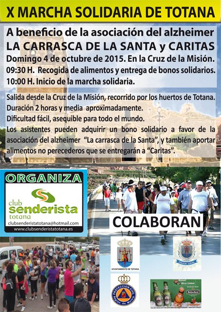 El Club Senderista de Totana organiza la X Marcha Solidaria