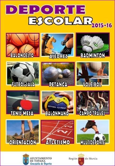 Comienza este próximo fin de semana el programa 'Deporte Escolar' correspondiente al curso escolar 2015/16