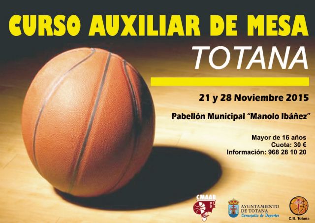 Este sábado comienza el 'Curso de Auxiliar de Mesa de Baloncesto'