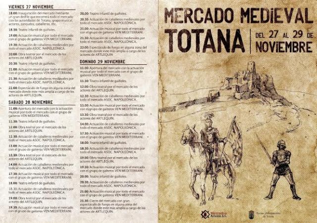 El Mercado Medieval se celebra el fin de semana del 27 al 29 de noviembre con un numeroso programa de actividades