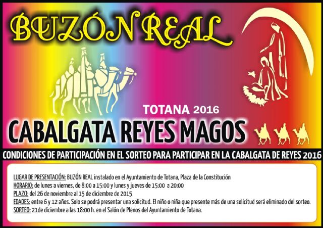 Los niños y niñas de Totana podrán participan en el sorteo del 'Buzón Real'