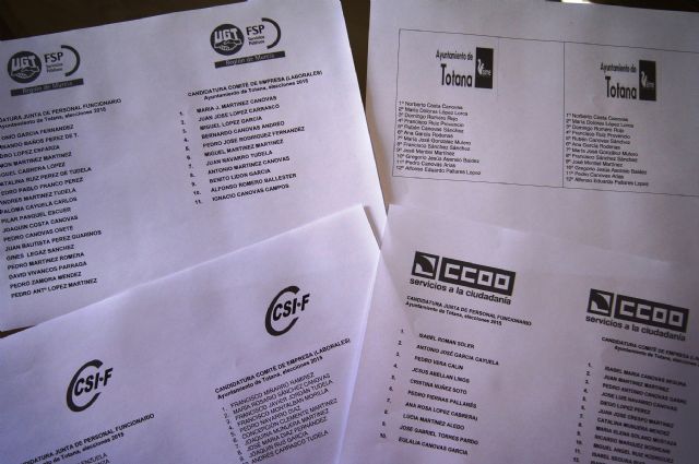 Las elecciones sindicales en el Ayuntamiento de Totana se celebran el próximo viernes, día 27 de noviembre