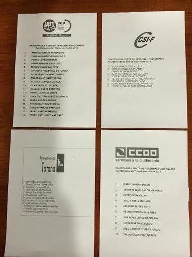 Un total de 156 funcionarios y 92 trabajadores laborales tienen derecho a voto mañana en las elecciones sindicales en el Ayuntamiento de Totana