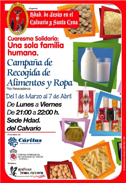 La Hermandad de Jesús en el Calvario promueve la campaña “Cuaresma Solidaria: una sola familia humana”