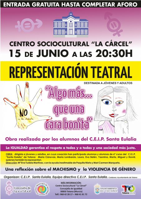 Alumnos del CEIP 'Santa Eulalia' representan la obra de teatro 'Algo más…que una cara bonita'