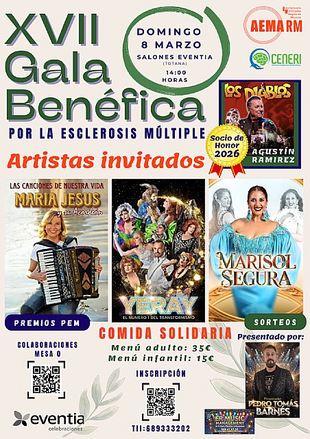 AEMA Región de Murcia celebra su XVII Gala Benéfica por la Esclerosis Múltiple en Totana