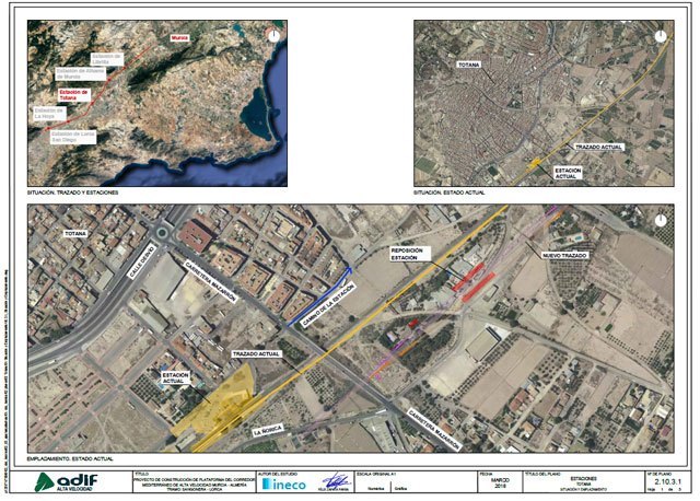 Ganar Totana pide la convocatoria de un Pleno extraordinario para exigir a ADIF y el Ministerio la paralización del Proceso en el Nuevo Trazado del AVE