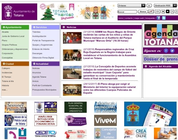 Se adjudica el contrato de los servicios de hospedaje de la página web corporativa municipal www.totana.es