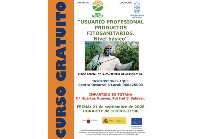 Organizan un nuevo Curso de Capacitación Profesional de Tratamientos con Productos Fitosanitarios, Nivel Básico
