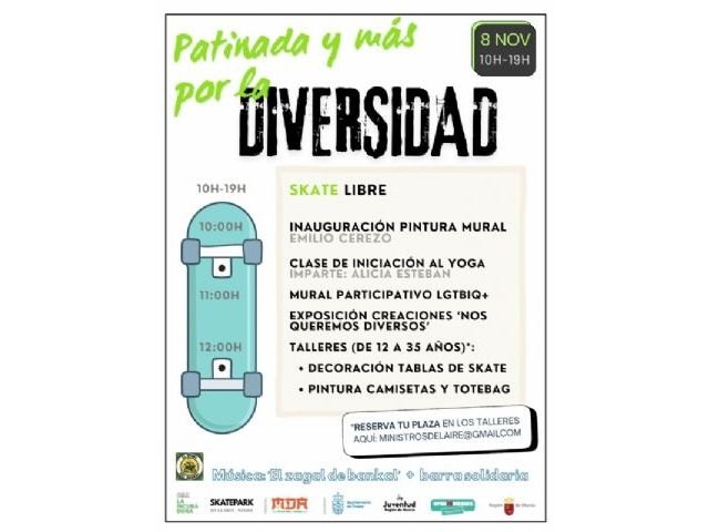 La Asociación Ministros del Aire organiza este sábado la “Patinada y más x la Diversidad”, en el SkatePark “La Cruz”