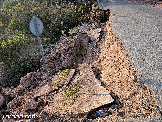 La carretera C7 de La Huerta permanecerá cortada el día de la romería del 7 de enero a consecuencia de los daños ocasionados por el temporal de lluvias