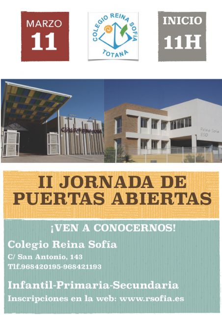 El Colegio Reina Sofía organiza la II jornada de puertas abiertas, que tendrá lugar mañana sábado 11 de marzo