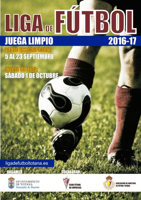 La Concejalía de Deportes abre hoy el plazo de inscripción para Liga de Fútbol 'Juega Limpio' 2016/2017