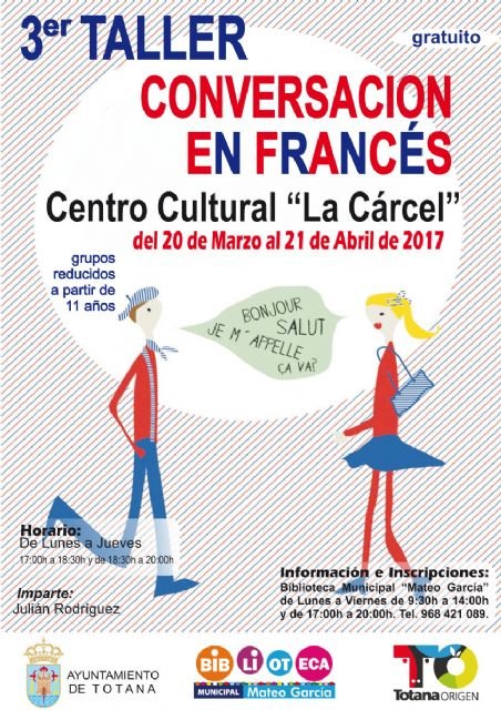 El III Taller de Conversación en Francés para niños y jóvenes se llevará a cabo del 20 de marzo al 21 de abril