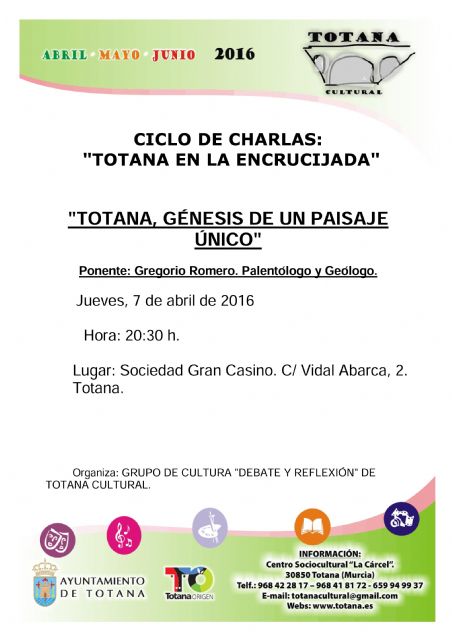 Se inaugura mañana el ciclo de charlas 'Totana en la encrucijada'
