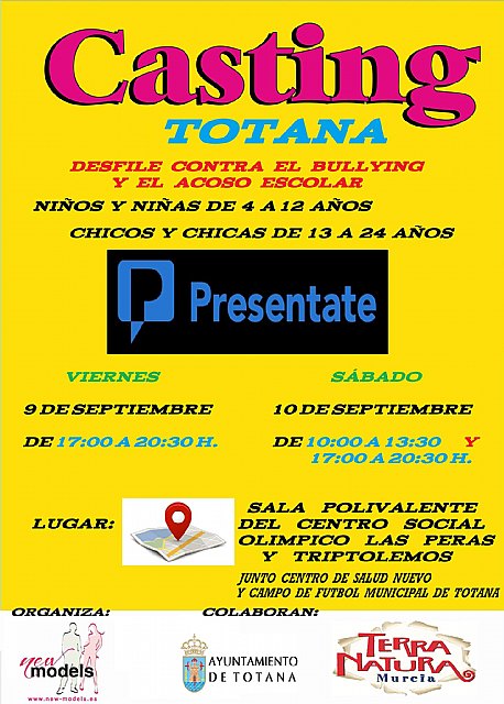 Casting en Totana para el desfile contra el bullying y acoso escolar