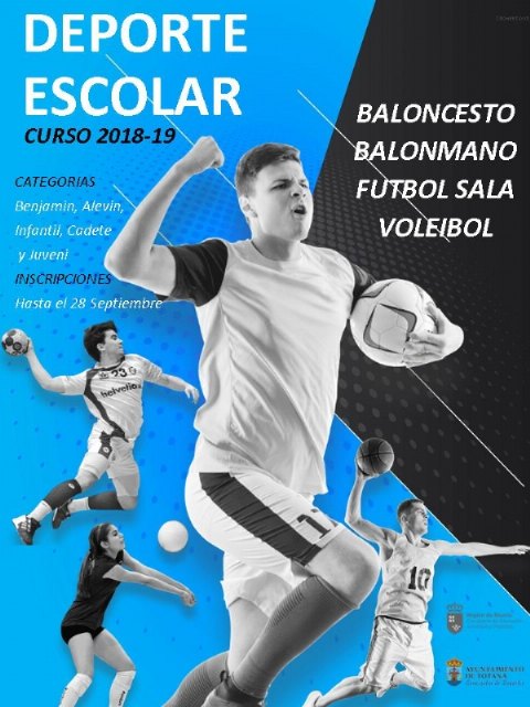 El programa de Deporte Escolar para el curso 2018/19 se pondrá en marcha en los centros de enseñanza de la localidad el viernes 5 de octubre