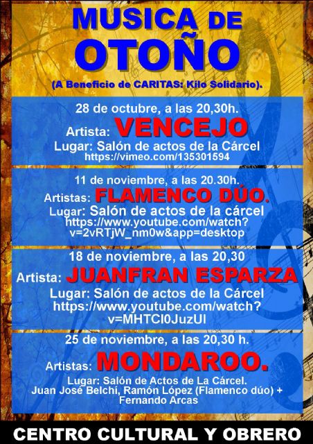 El concierto de Juanfran Esparza será el viernes 18 de noviembre