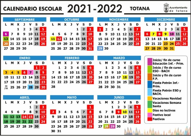 El curso escolar 2021/22 en Totana comenzará en Educación Infantil y Primaria el 6 de septiembre