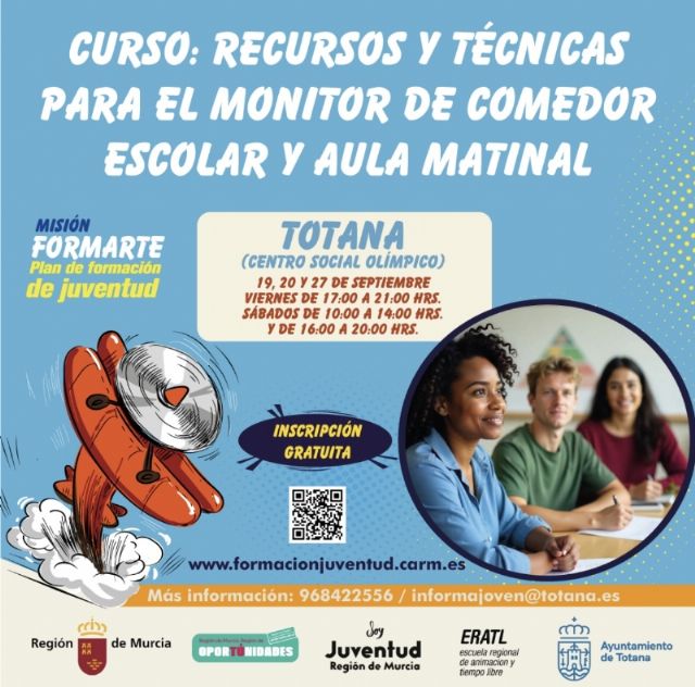 Los días, 19, 20 y 27 de septiembre se celebra el Curso “Recursos y Técnicas para el Monitor de Comedor Escolar y Aula Matinal”