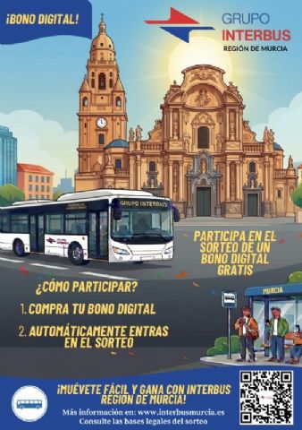 La adjudicataria del servicio público de transporte regular de viajeros entre Lorca y Murcia vuelve a poner en marcha el uso del Bono Digital con una serie de ventajas para los usuarios