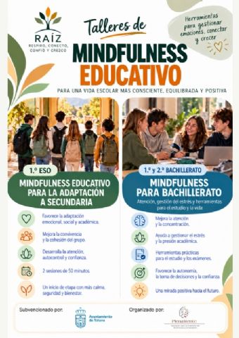 Arrancan en el IES Prado Mayor los talleres del programa RAÍZ para fomentar el bienestar emocional entre estudiantes de ESO y Bachillerato