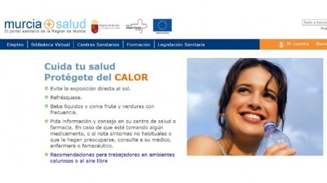 Salud recomienda extremar las precauciones ante la ola de calor prevista en la Región este fin de semana