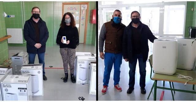 La Concejalía de Educación distribuye 199 filtros purificadores de aire para las aulas de todos los colegios