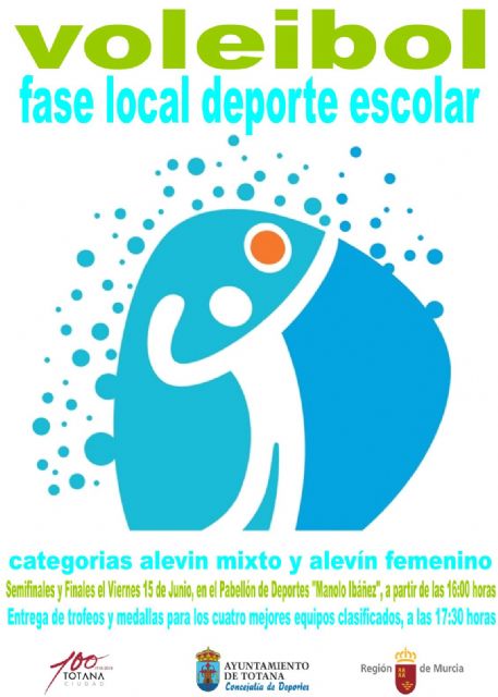 Las finales y entrega de trofeos de la Fase Local de Minivoley de Deporte Escolar tendrán lugar este viernes en el Pabellón de Deportes 'Manolo Ibáñez'
