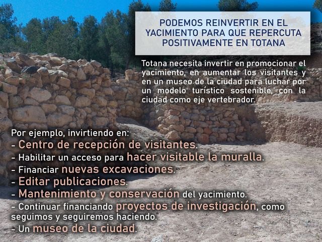 Ganar Totana propone reinvertir en La Bastida para que repercuta positivamente en Totana