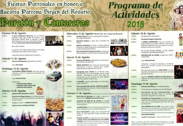 Arranca el grueso de actividades del programa de fiestas patronales de El Paretón-Cantareros, en honor a la Virgen del Rosario