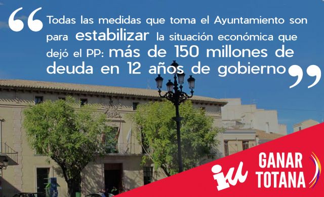 Ganar Totana denuncia la actitud hipócrita e irresponsable del Partido Popular