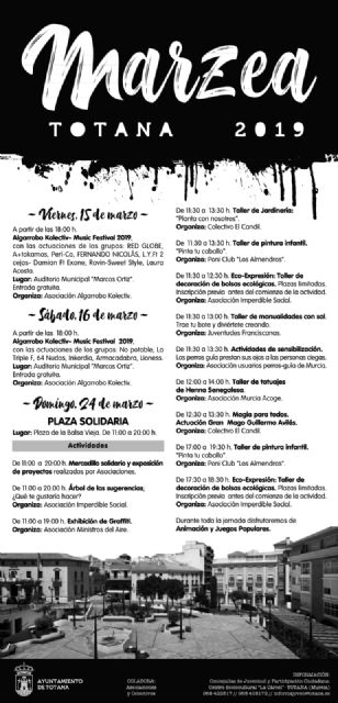 La Concejalía de Juventud organiza el programa 'Marzea Totana´2019' que engloba actividades de ocio y tiempo libre durante los dos próximos fines de semana