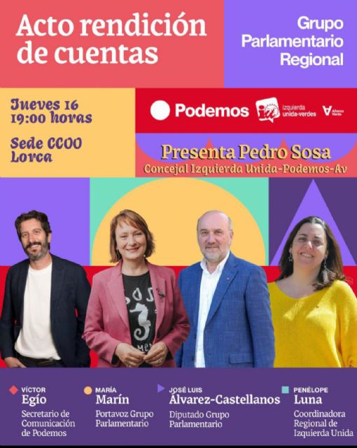 PodemosIUAlianza Verde rinde cuentas en Lorca y denuncia la 'degradación de los servicios públicos'