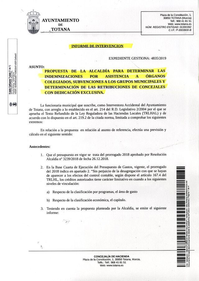 El alcalde aclara que su propuesta de sueldos que se debatirá hoy en el Pleno supone un ahorro en relación al anterior Equipo de Gobierno de 39.000 €/año