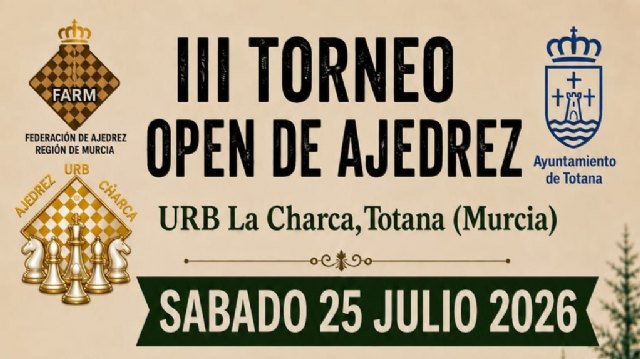 El III Torneo Open de Ajedrez de la Urbanización La Charca tendrá lugar el próximo 25 de julio con más de 1.500 euros en premios